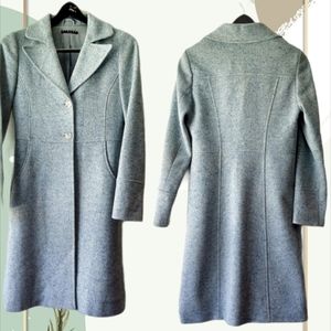 Sisley Blue Marled Single Breasted Wool Coat